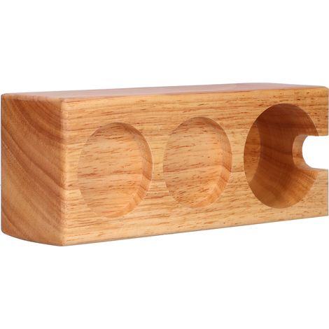 Support de tasseur pour filtre à café à 3 trous, station de tassage, porte-filtre à café, couleur bois