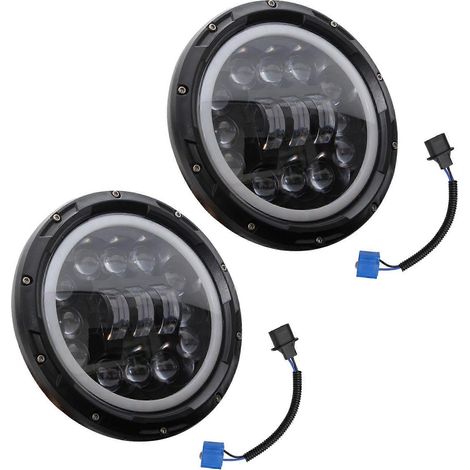 2 phares LED H4 400 W 7 pouces pour Lada Niva Urban 4x4, Suzuki Samurai et Jeep Wrangler Off Road (1/5)
