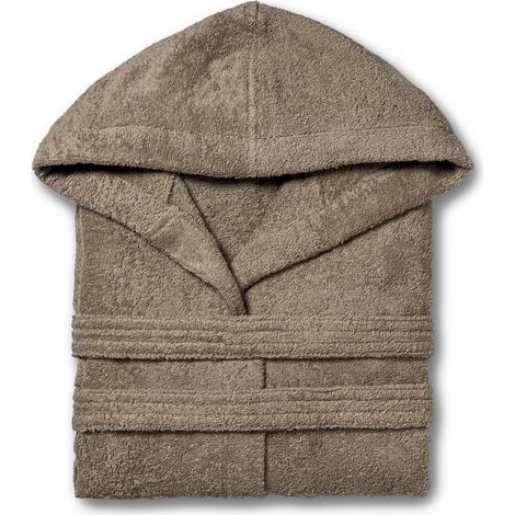 Unisex-Bademantel Aus Walnussfarbener Baumwolle  Teddy
