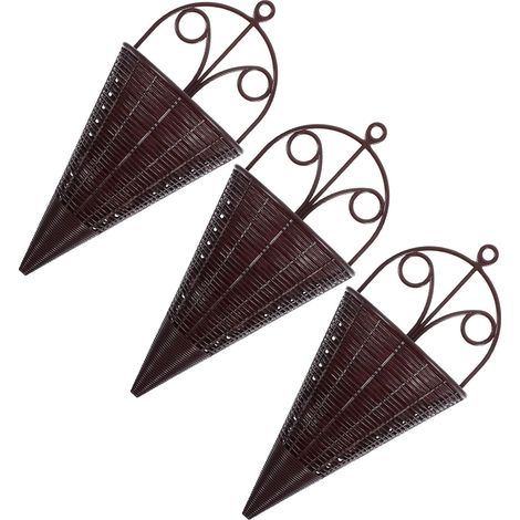 Ensemble de 3 paniers rangement suspendus tressés en forme d'éventail (1/5)