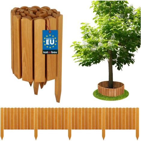 Bordure Jardin Exterieur Bois - 200 x 30 cm - Cloture Bois Jardin - Chêne - Palissade Flexible - Décoration Jardin-NANOTEH (1/5)