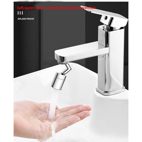 Aeratore per rubinetto del lavandino girevole a doppia funzione - Testina di spruzzo a 2 flussi - Prolunga flessibile per rubinetto per cucina/bagno - Lavaggio del viso, gargarismi, irrigazione degli (1/4)