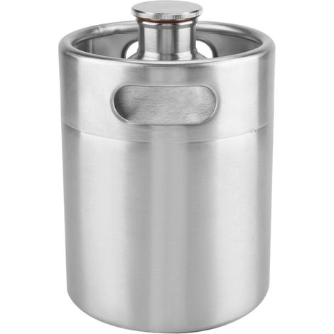 Mini baril de bière en acier inoxydable avec couvercle en spirale Fournitures pratiques pour l'htel à la maison (2L) (1/5)