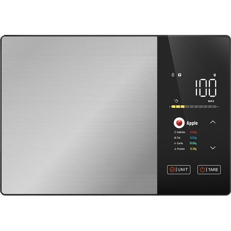 Balance De Cuisine En Acier Inoxydable - Analyse Nutritionnelle Et Connectivité Bluetooth - Pour Cuisson Et Pâtisserie - 1 Pièce (1/5)