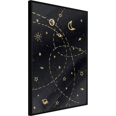 Affiche Murale Encadrée "Orbits" 21 x 30 cm Noir