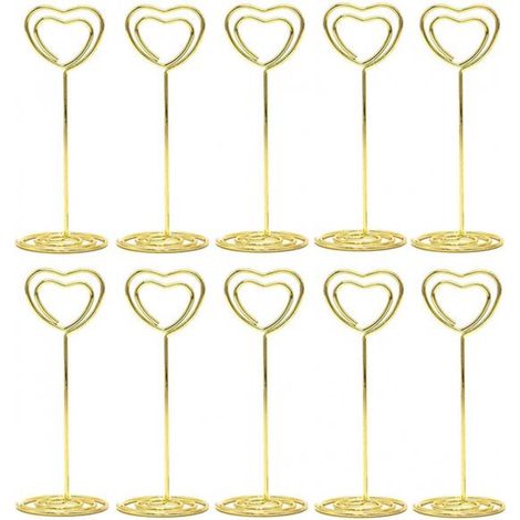 Pinces à photos, porte-photos avec pinces, lot de 10, porte-cartes, porte-noms pour décoration de bureau/mariage/fête/maison, couleur argentée (1/5)