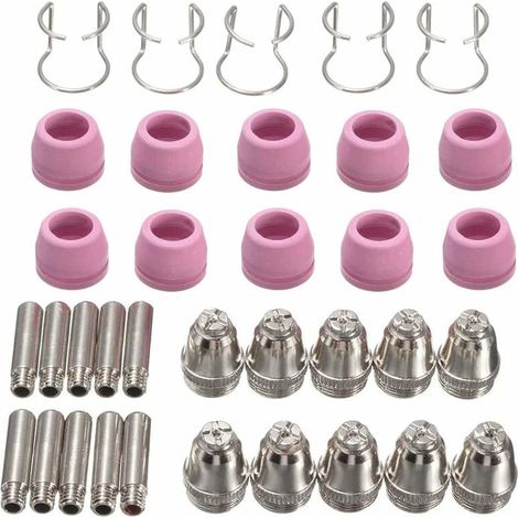 35 pièces coupeur plasma AG60 SG55 consommables de torche de coupe kit de coupe de buse d'électrode accessoires de soudage torche (1/6)