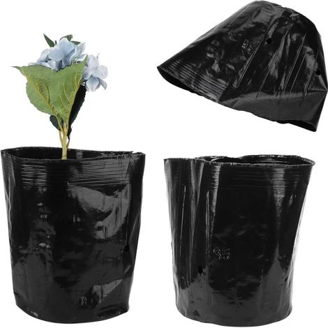 15 sacs de culture pour pépinière, sacs en plastique noir épais, pots pour semis de plantes, fruits et fleurs. (1/5)