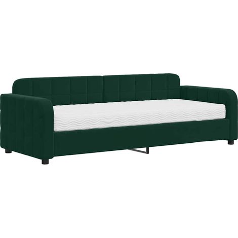 Maison Exclusive - Tagesbett mit Matratze Dunkelgrün 80x200 cm Sa