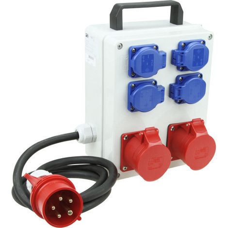 Unitec Stromverteiler MV mit 2x CEE Steckdosen & 4x Steckdosen 2 m CEE-Stecker