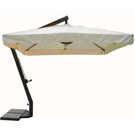 OMBRELLONE VENERE DE LUXE CON PALO LATERALE NERO 3 X 3 MT IN COLORE ECRÙ (1/5)
