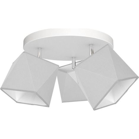 Plafonnier Milagro Frank 3xE27 gris/blanc tissu 40cm