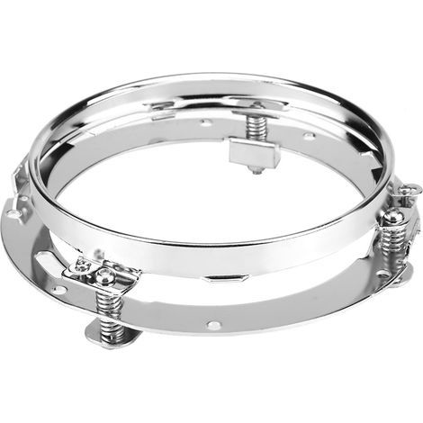 Staffa per faro, anello di montaggio per faro a LED rotondo da 7 pollici in acciaio inossidabile, supporto per lampada faro FoWrangler (argento) (1/5)