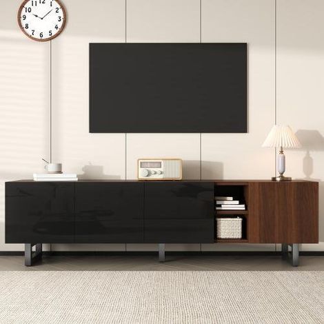Mueble bajo para TV de 4 puertas, madera vintage, diseño único, 175 × 38 × 50 cm (1/5)
