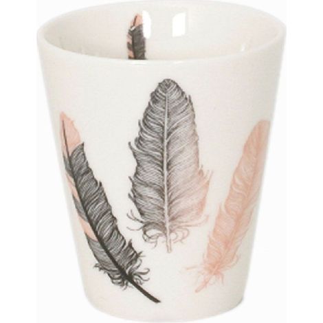 Tasse expresso en porcelaine Plumes thème Indien