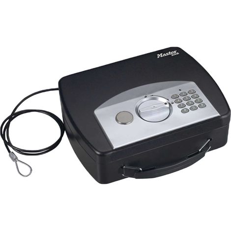 MASTER LOCK Coffre-fort Compact et Portable [Combinaison] [Câble de Fixation] P008EML - Idéal pour sécuriser petit électronique, passeports, argent