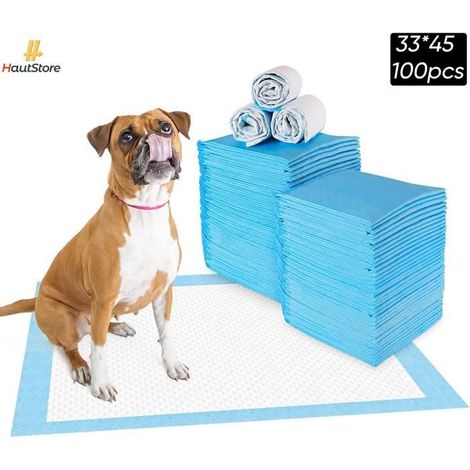 Lot de 100 Tapis éducateurs pour Chiots 33 x 45 cm Imperméables et Absorbants (1/5)