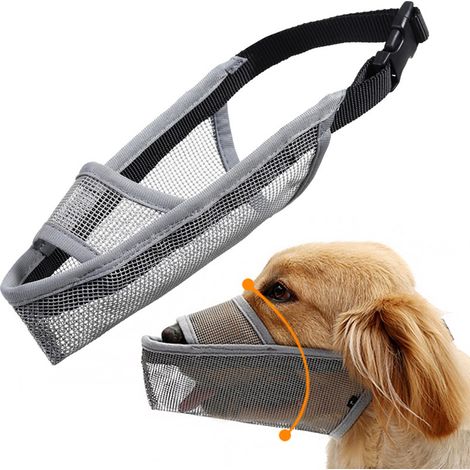 1 muselière pour chien, en maille aérée respirante, anti-morsure et anti-aboiement, convient aux chiens à longue gueule (1/5)