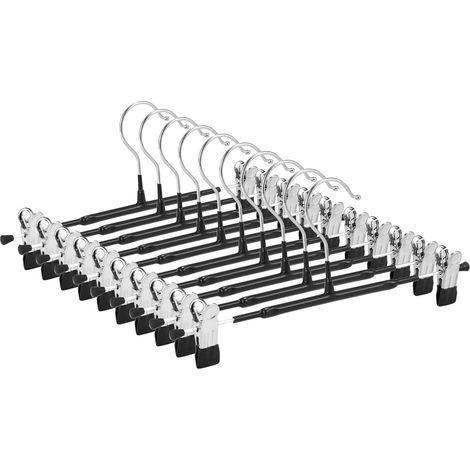 10 Hangers, adjustable clips, stainless steel, non-slip, for trousers, skirts, wardrobe (1/5)