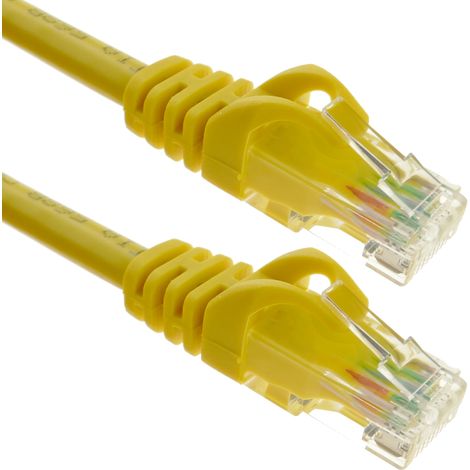 BeMatik - Câble réseau Ethernet UTP jaune Cat.6a 0,5 m