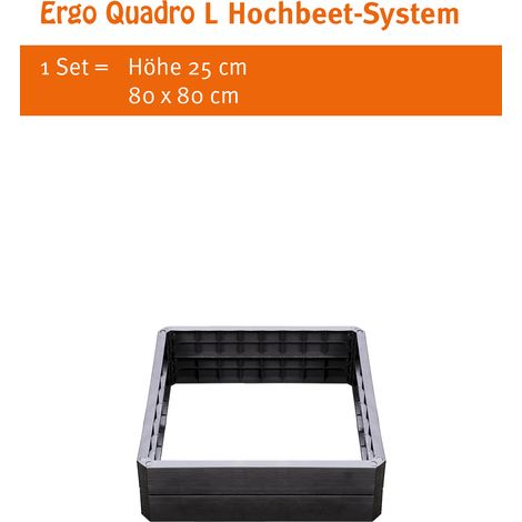 Garantia Hochbeet Ergo Quadro L 80 x 80 x 25 cm Blumenbeet Pflanzbeet (1/7)