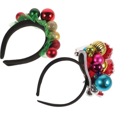 Diadema navideña con cascabeles, 2 piezas, ligera, para adultos. (1/5)