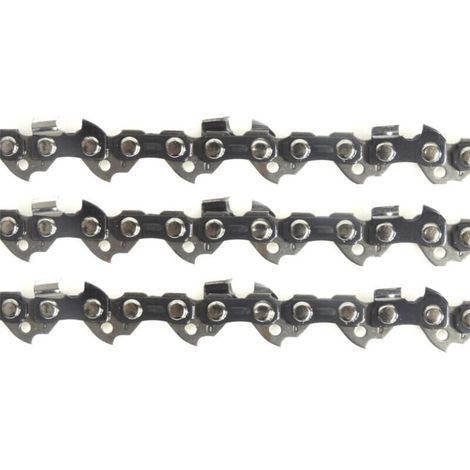 Lot de 3 chaînes de tronçonneuse 50 cm 72 maillons Pas 3/8 Jauge 0.63mm Lubrification spéciale pour longévité (1/3)