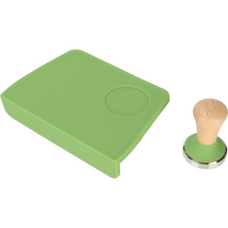 Tapis de tassement à café avec fente de tassement, anti-poussière et anti-huile, kit de tassement vert 58 mm / 2,3 pouces