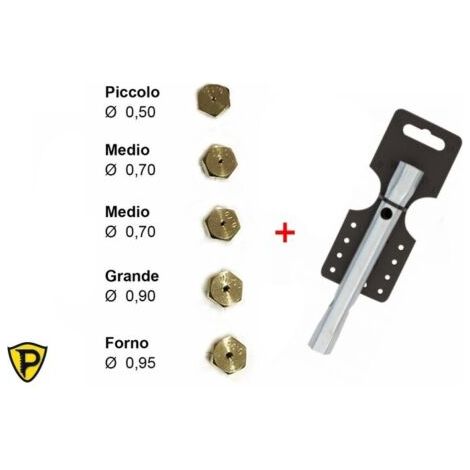 Iniettori Ugelli KIT Ricambio Cucina Piano Cottura Gas Gpl + chiave di montaggio