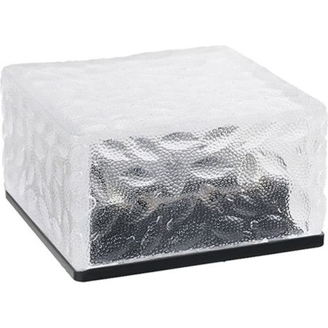Lampe de Paysage Extérieure étanche à Lumière Solaire en Forme de Brique de Glace avec Batterie (Blanc chaud) (1/5)