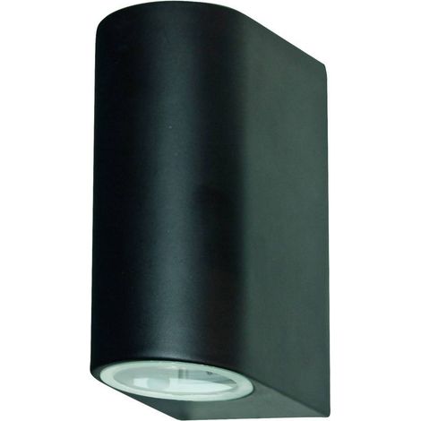 Searchlight Outdoor - Mur extérieur à 2 ampoules LED noir, fonte d'aluminium, IP44