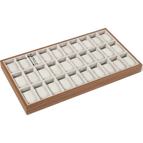 Caja para relojes, organizador de 30 ranuras, solución de almacenamiento elegante, marrón. (1/2)