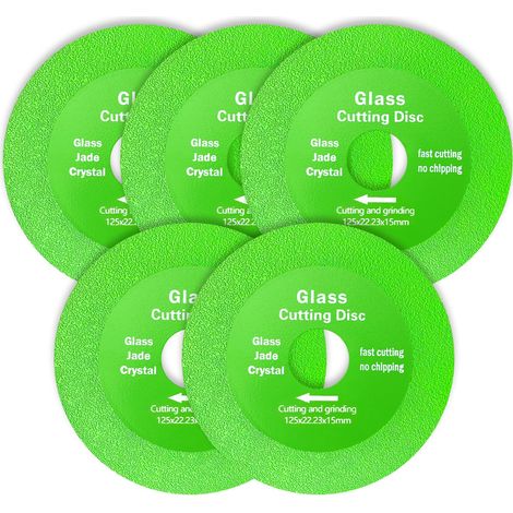 5 Pièces Disque Diamant 125mm Carrelage Disque Verre Ø125mm x 15mm 22.23 mm Coupe Carrelage pour Meuleuse Angle Bouteilles Jade Porcelaine (1/5)