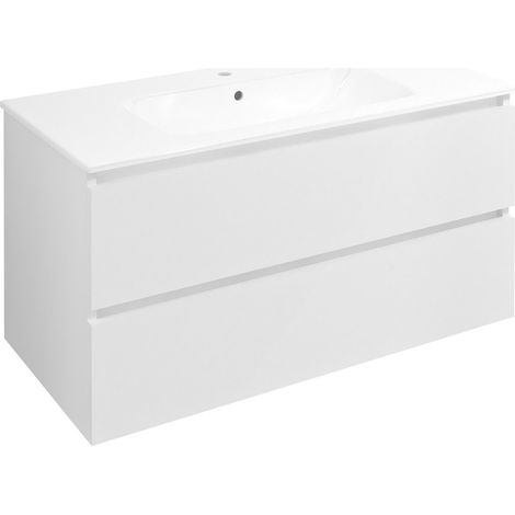 Meuble sous-vasque EZARA 99,8x52x46cm, blanc brillant (1/3)