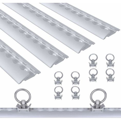 Kit von Rails von Transport Aérien 4 X 1 m, Rail in/aus Aluminium mit 10 Œillets D ' Arrimage, Set von Rails von Passepoil Comprenant die Trous M6, Fixation zu/bei Schraube, Sécurisation von Chargemen
