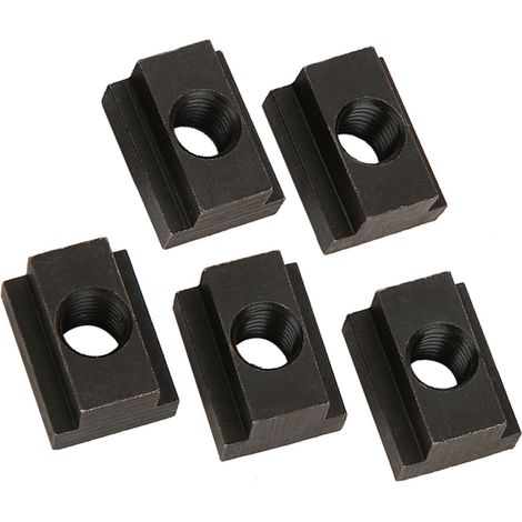 5 Pièces Écrous à Rainure en T Finition Oxyde Noir Filetage M12 pour Tables de Machines-Outils (1/5)