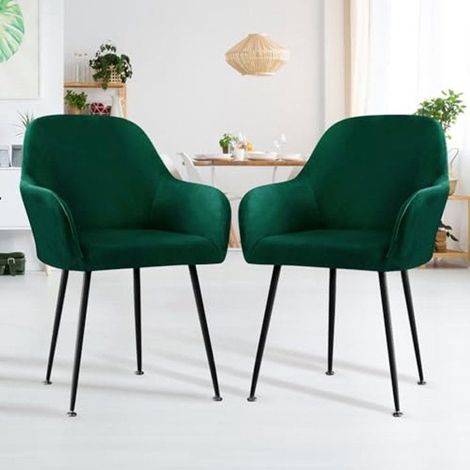 Ensemble de deux housses de fauteuil modernes en velours, convenant à la salle à manger et à la cuisine. (1/5)