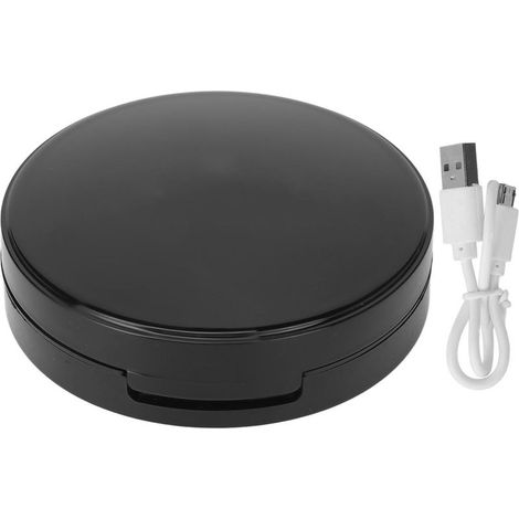 Étui de coussin fond de teint avec miroir rond lumineux LED, boîtier cosmétique vide rechargeable pour maquillage. (1/5)