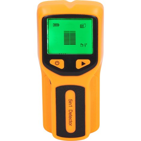 Détecteur de montants portable 5 en 1 avec écran LCD HD, pour métaux, bois et câbles (orange) (1/5)