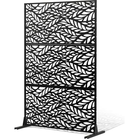 VEVOR Pannelli per Privacy in Metallo 120x50,8x183 cm Schermi Pannelli per Privacy allAperto, Fendivista Divisorio per Esterno Indipendente con Supporto, Recinzione Decorativa 3 Schermi da Giardino