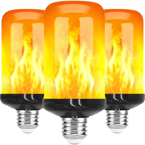Lampada a LED effetto fiamma - sfondo nero con fiamma dinamica - luce saltellante - lampada effetto fiamma per atmosfera natalizia - E27 - quattro impostazioni con effetto gravità (1/2)