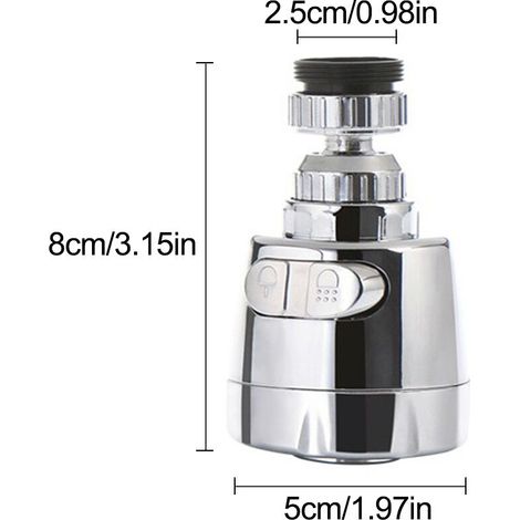 Robinet innovant en acier inoxydable anti-éclaboussures pour robinet de douche universel avec filtre rotatif et buse de pulvérisation (1/5)
