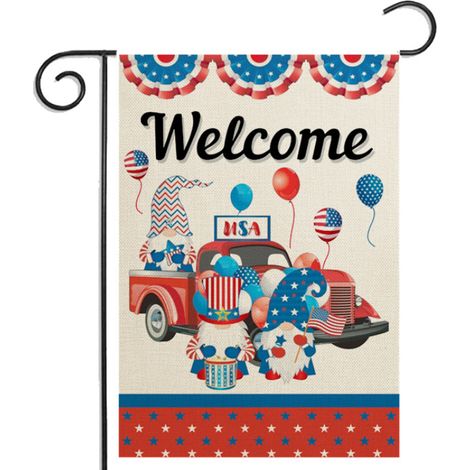 Drapeau De Jardin - 12x18 Pouces - Double Face - En Toile De Jute - Pour Extérieur - Décoration Patriote - 1 Pièce (1/5)