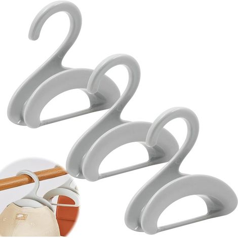 Lot de 3 crochets pour sac à main et casquette, rangement de ceinture et écharpe pour placard et entrée (1/5)