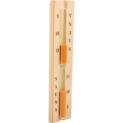 Sablier de Sauna en Bois et Verre, Minuteur 15 Calibration Claire, Objet Décoratif Robuste pour Sauna et Loisirs, Gadget Scientifique (1/5)
