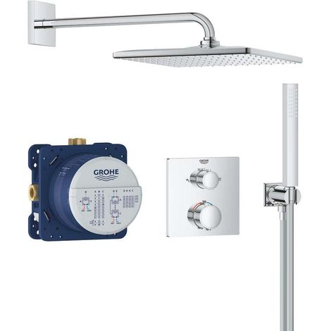Grohe Precision - Set doccia termostatico ad incasso, 31x31 cm, cromo 34881000