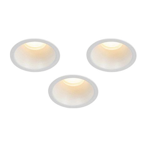 QAZQA Dept spot encastrable - set de 3 - 7,8x7,8x6,5cm - dimmable - IP44 - blanc mat (1/5)