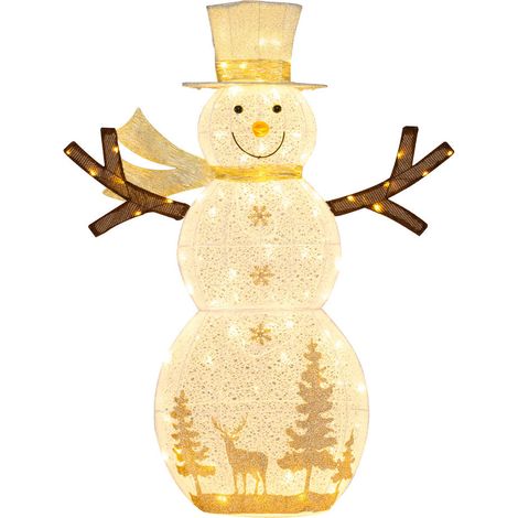 141 cm Résistant aux Intempéries Ambiance Féerique Bonhomme de Neige Lumineux 100 LED pour Décoration Jardin et Maison (1/2)
