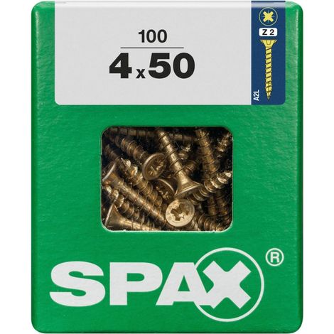 Spax Universalschrauben 4.0 x 50 mm PZ 2 - 100 Stk. Holzschrauben