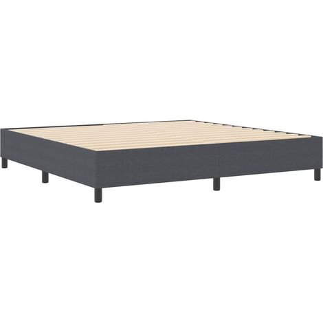 Lit double，Lit adulte，Lit Box Spring Gris Foncé 200x200 cm Tissu en Corde CFW4094833 (1/5)